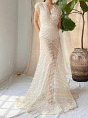 1930s Needle Lace Gown - S