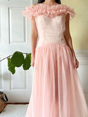1940s Net Organdy Dress - XS/S