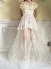 1950s Tulle Sheer Gown - S