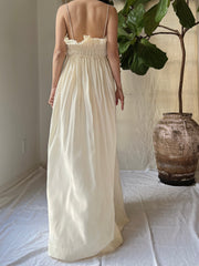 1940s Silk Pleated Gown - S-M