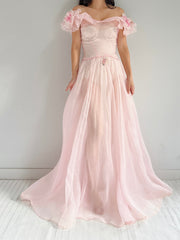1930s Pink Organdy Dress - XXS