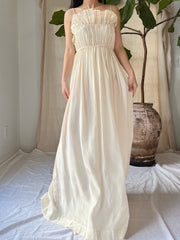 1940s Silk Pleated Gown - S-M